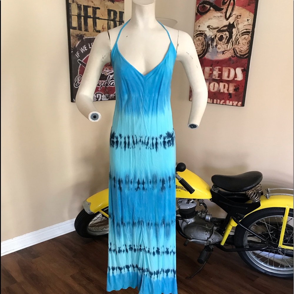 Tiare Hawaii Blue Maxi Dress with Elegant Flow